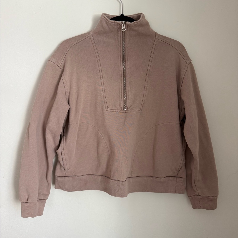 Women's Tan Half-Zip Sweater